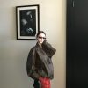 Vintage Distressed Brown Leather Motorcycle Jacket for Women - Short Coat, California Night Ride Style, Perfect for Spring Fashion