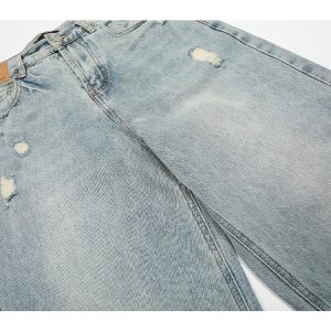 Vintage Distressed Loose Curved Baggy Pants - Trendy American Retro Style for Summer 2025 - Fashionable 90s Y2K Look