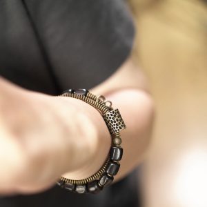 Vintage Double Circle Black Sandalwood Bracelet - Personalized Retro Jewelry for Men and Women, Non-Fish Home Design