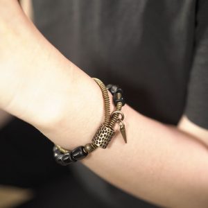 Vintage Double Circle Black Sandalwood Bracelet - Personalized Retro Jewelry for Men and Women, Non-Fish Home Design