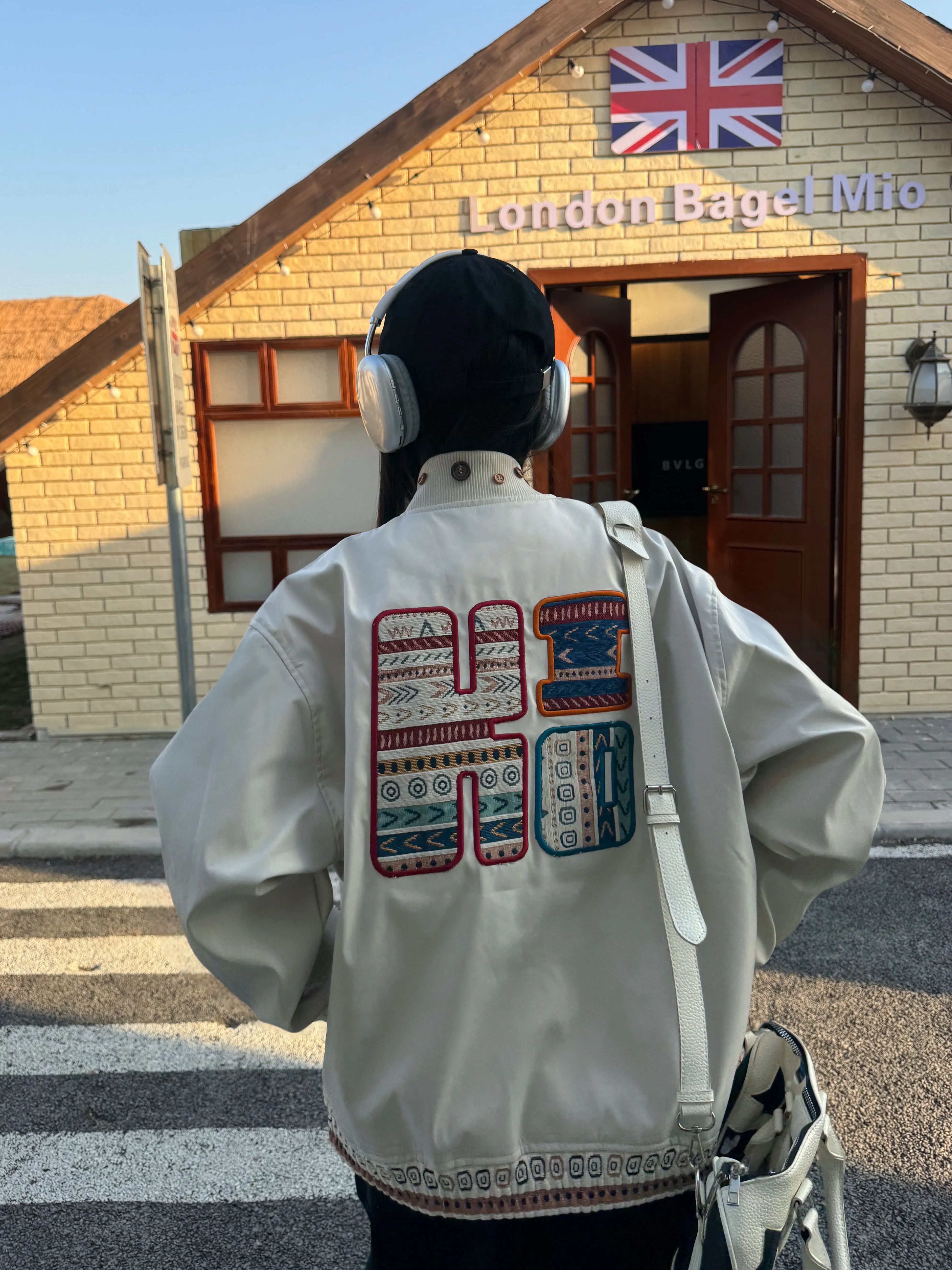 Vintage Ethnic Patchwork Embroidered Flight Jacket - Spring Loose Coat in 90s American Style
