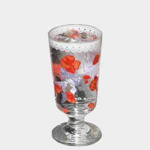 Vintage French Romantic High-Foot Glass Cup - Langman Cup, Creative Niche Design for Juice and Beverages