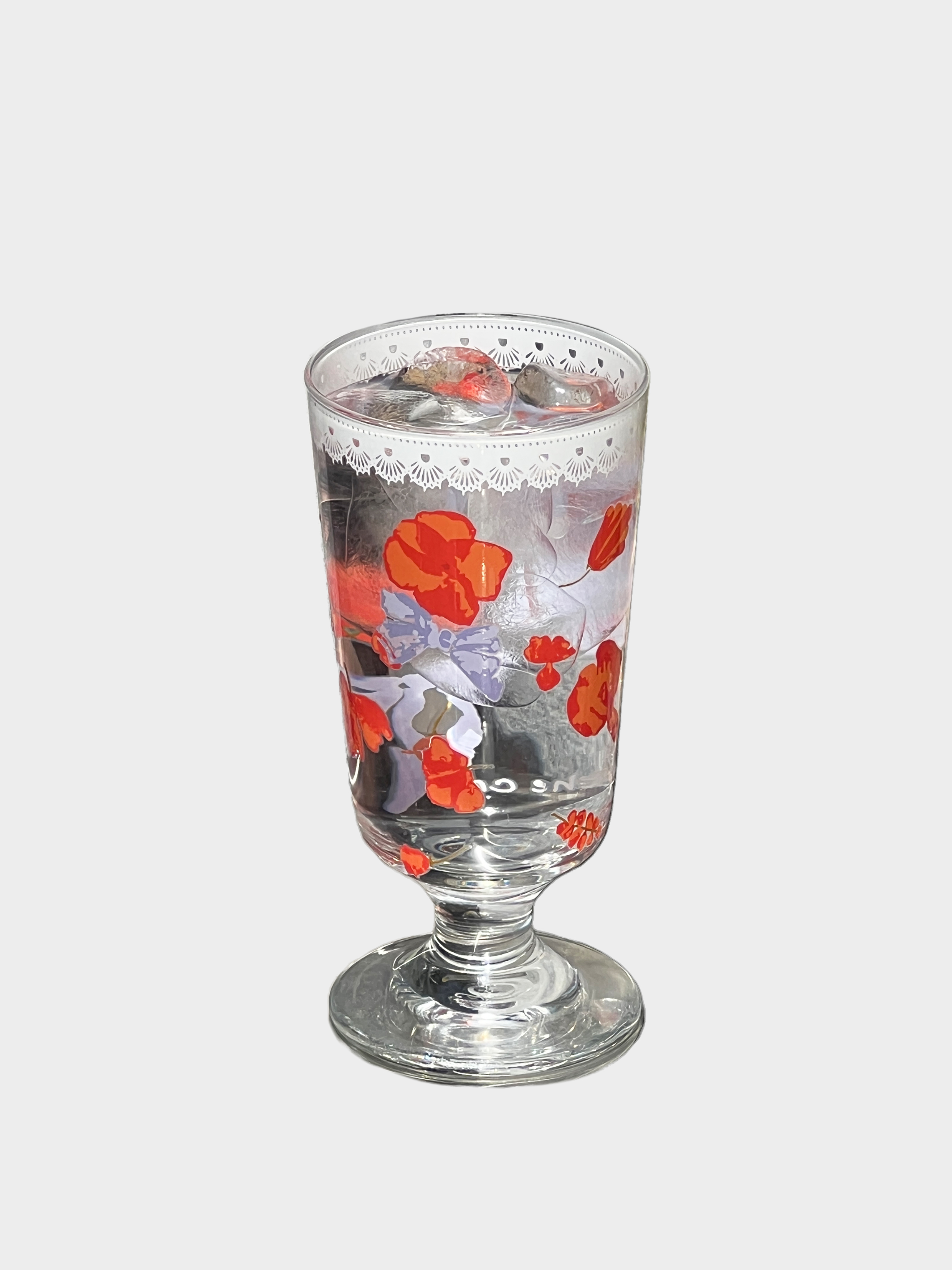 Vintage French Romantic High-Foot Glass Cup - Langman Cup, Creative Niche Design for Juice and Beverages