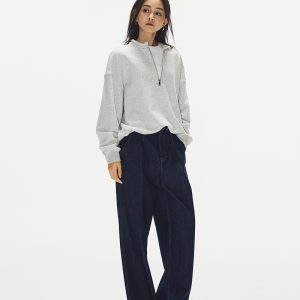 Vintage High-Waisted Raw Color Jeans for Women - Loose Straight Fit, Hip-Hiding Slimming Wide-Leg Long Pants, Y2K Fashion