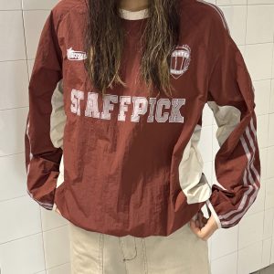 Vintage Hip-Hop Patchwork Long Sleeve T-Shirt with Three Stripes - Casual Loose Sports Top for 90s Y2K Style