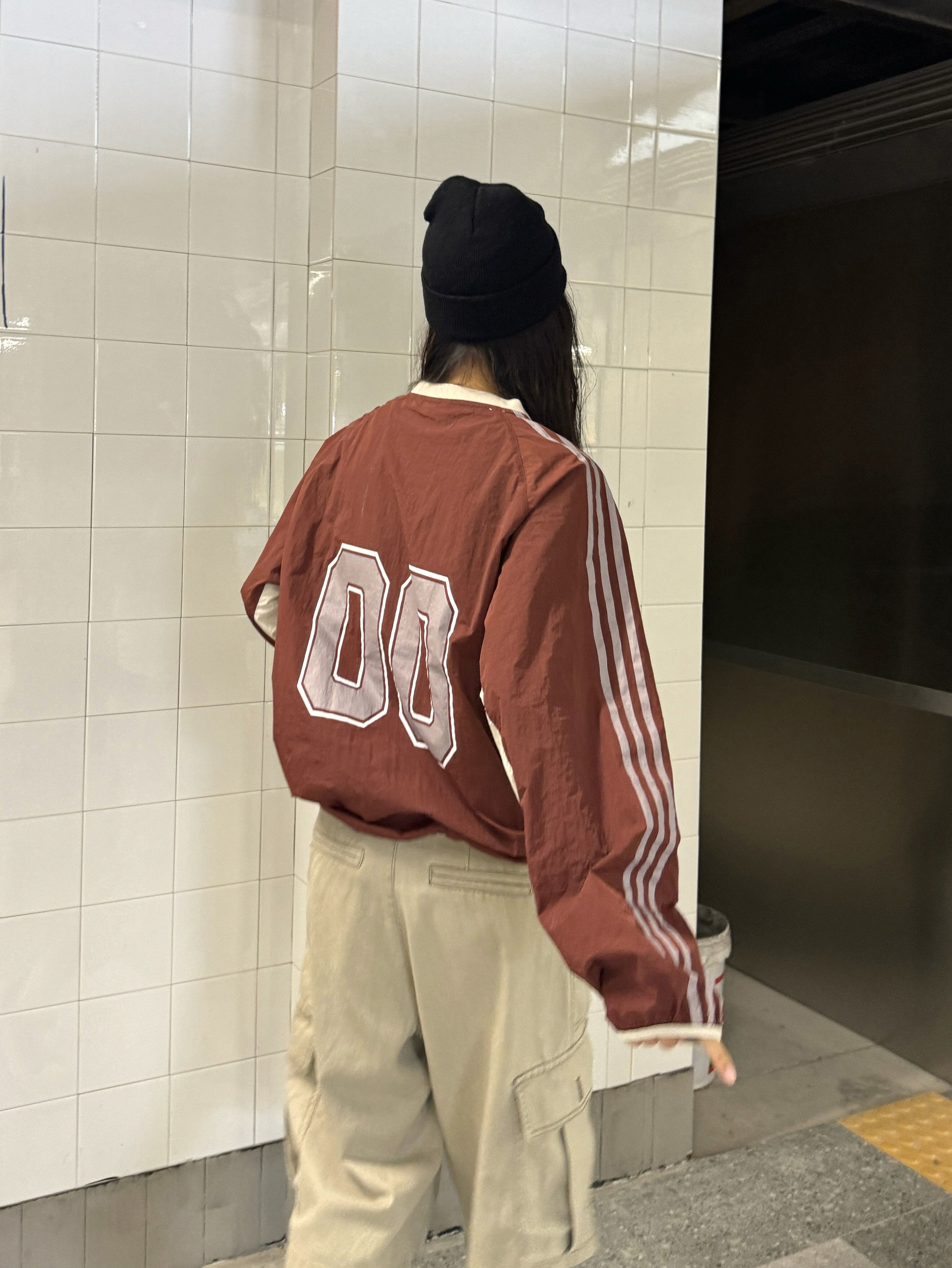 Vintage Hip-Hop Patchwork Long Sleeve T-Shirt with Three Stripes - Casual Loose Sports Top for 90s Y2K Style