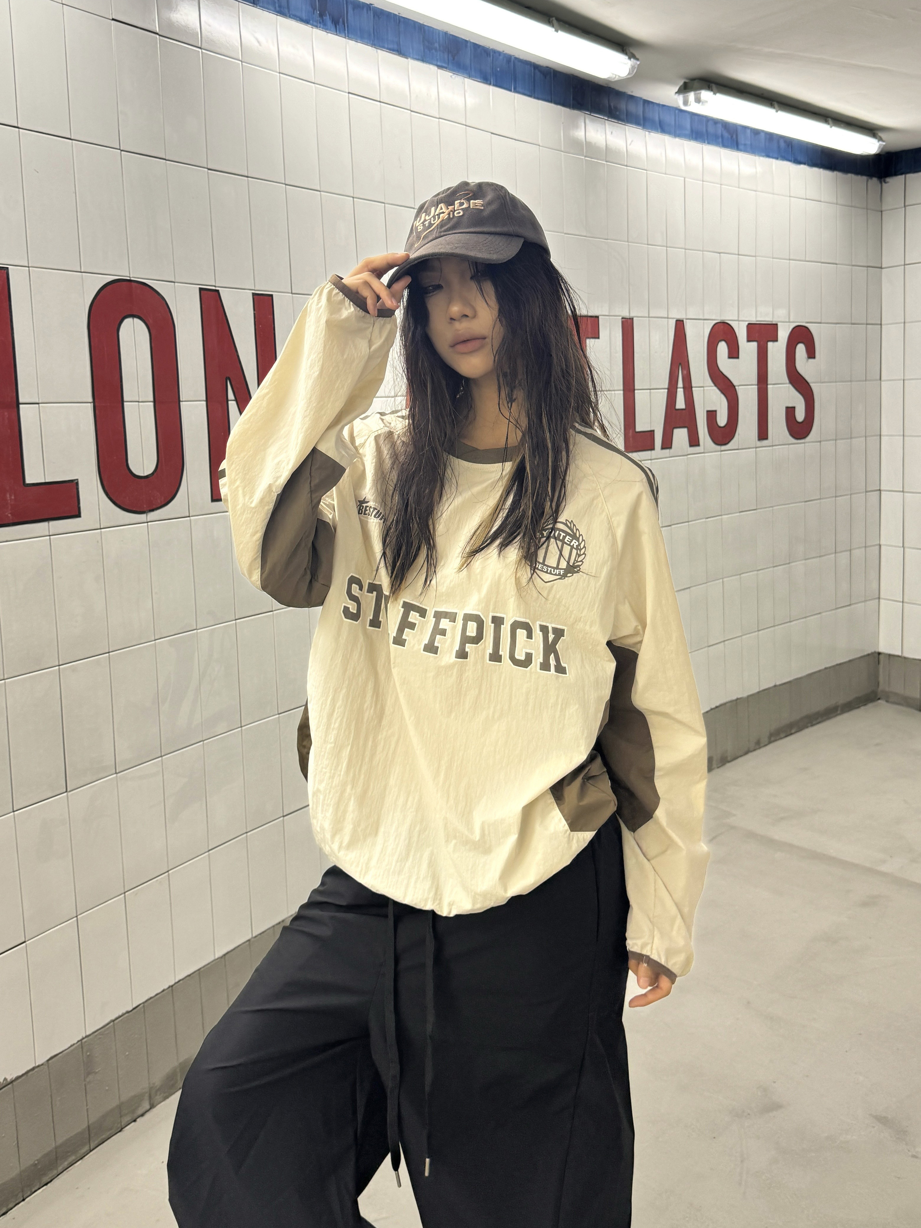 Vintage Hip-Hop Patchwork Long Sleeve T-Shirt with Three Stripes - Casual Loose Sports Top for 90s Y2K Style