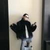 Vintage Imported Raccoon Fur Short Coat for Women - Elegant High-Quality Winter Outerwear