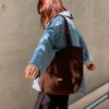 Vintage-Inspired Cute Apple Shoulder Bag - Large Capacity Corduroy Tote for Y2K Style Fashion