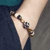 Vintage-Inspired Mixed Copper Bead Bracelet for Women and Men, Creative Versatile Couple Accessories, Trendy Fashion Jewelry