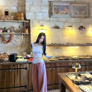 Vintage Irregular Gradient Wide-Leg Pants for Women - Casual Loose Fit with Lazy Long Legs - 90s Inspired Fashion