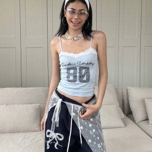 Vintage Lace Splicing Camisole Top - Slim Fit Sexy 90s Inspired Heatstroke Style