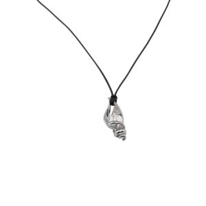 Vintage Metal Conch Shell Pendant Long Necklace for Women with Tied Leather Cord - Boho Chic Sweater Chain, 2024 Fashion Trend
