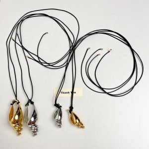 Vintage Metal Conch Shell Pendant Long Necklace for Women with Tied Leather Cord - Boho Chic Sweater Chain, 2024 Fashion Trend