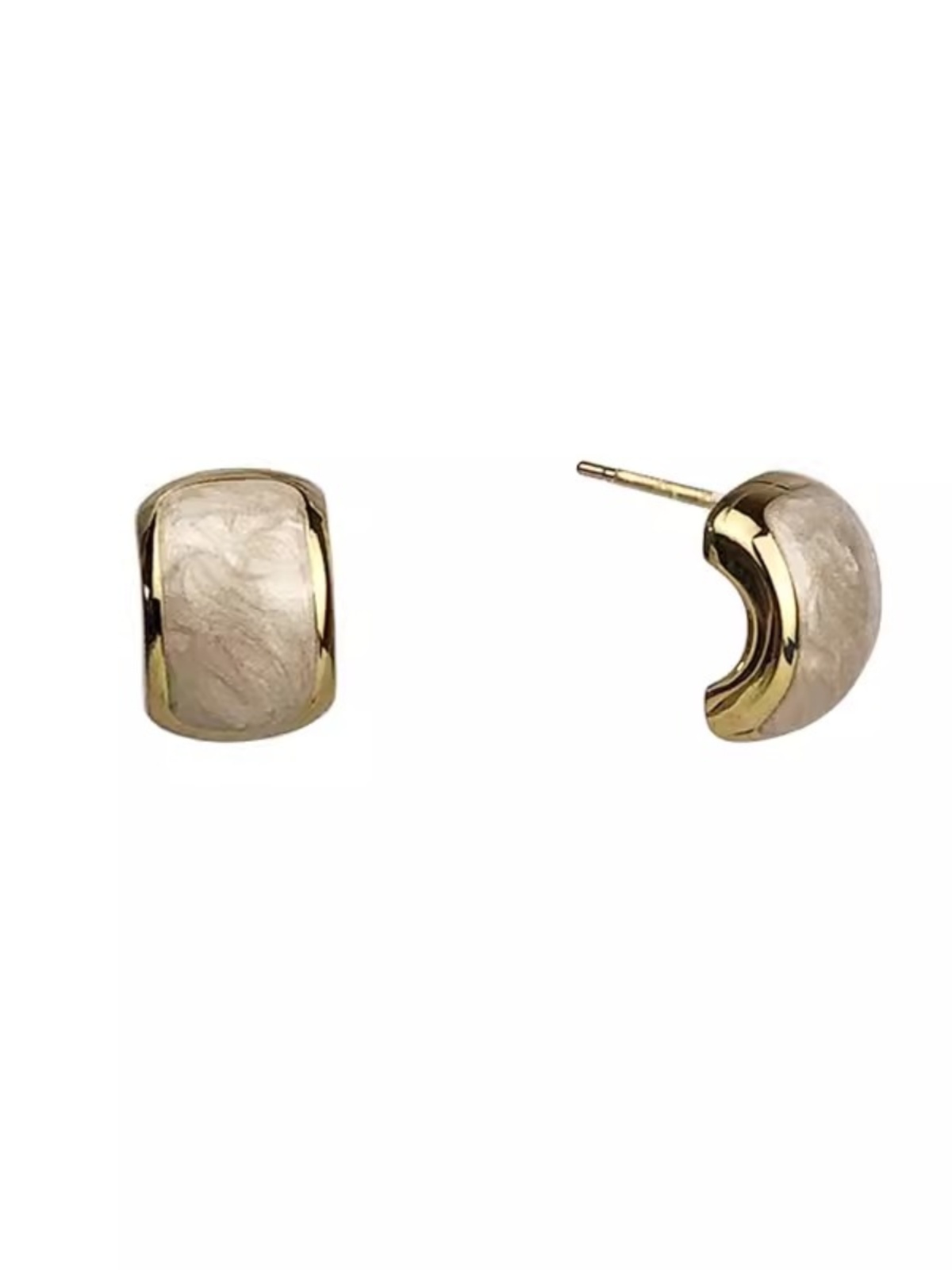 Vintage Minimalist S925 Pure Silver Enamel Earrings for Women - Court Style Ear Clips, Perfect for Y2K and Modern Fashion
