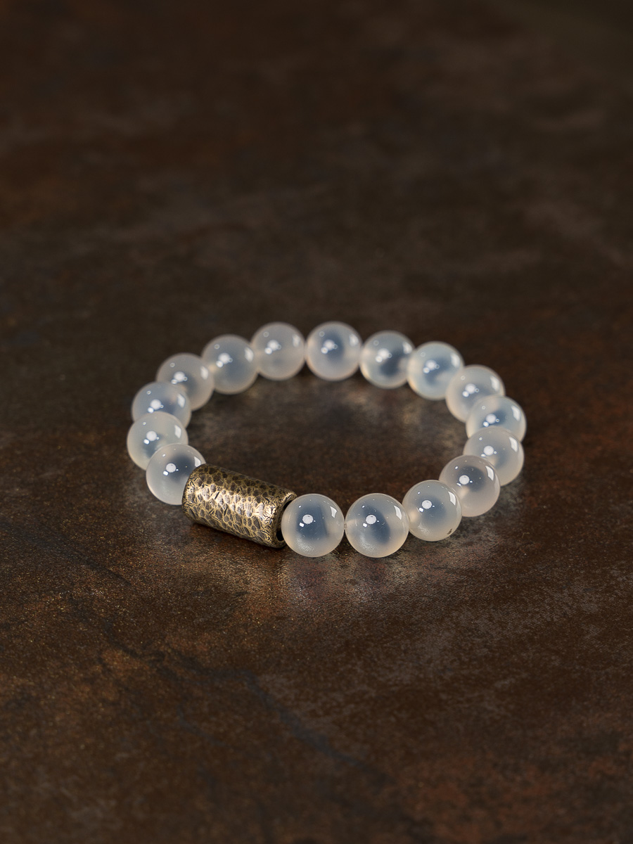 Vintage Minimalist Sugar Heart Agate Circle Bracelet - Artistic Unisex Design, Versatile Fashion Accessory for Men and Women