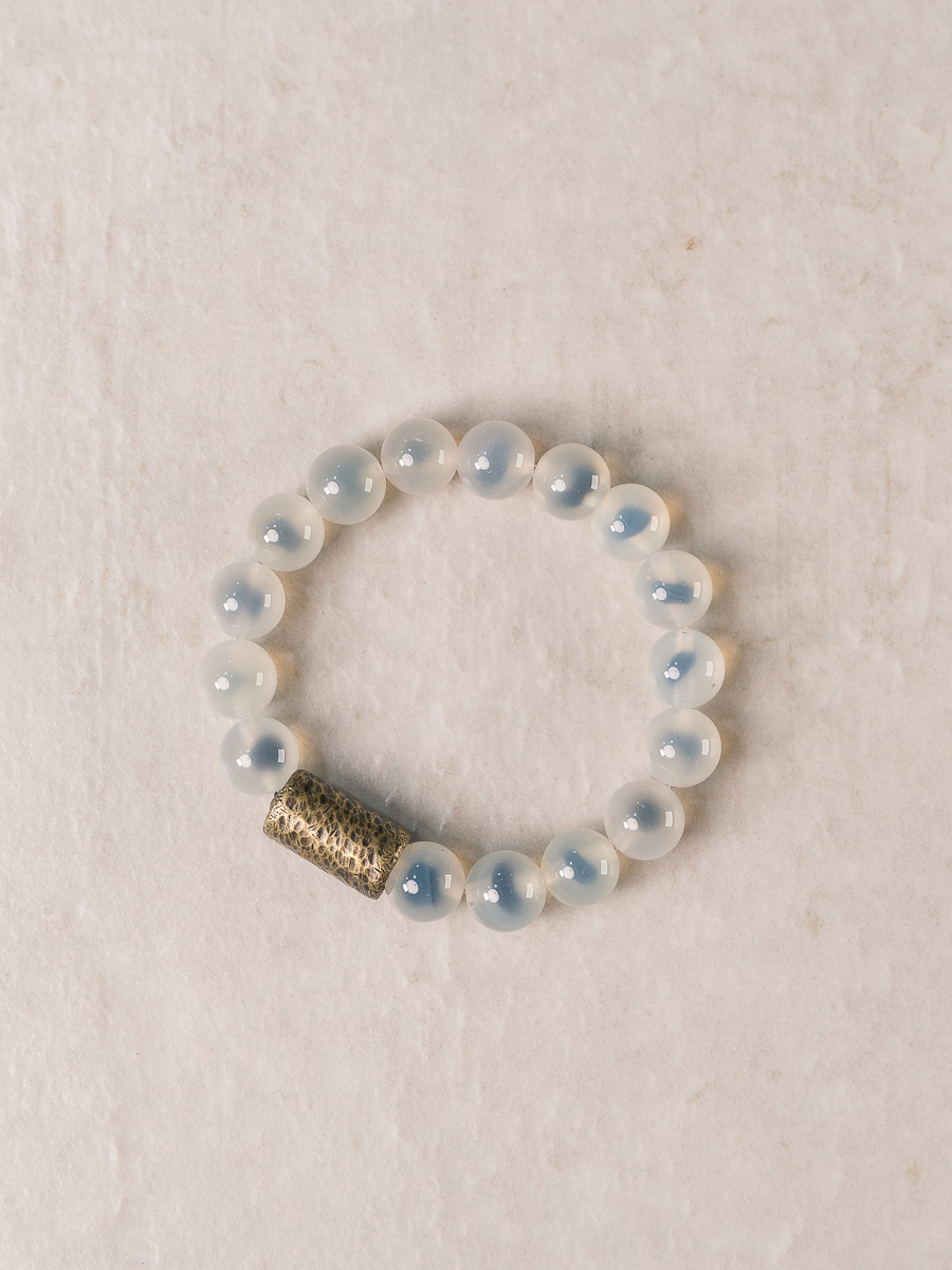 Vintage Minimalist Sugar Heart Agate Circle Bracelet - Artistic Unisex Design, Versatile Fashion Accessory for Men and Women