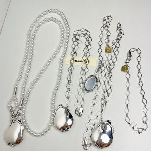 Vintage Mirror Pendant Long Diamond-Shaped Chain Waist Chain for Sweater & Crossbody Necklaces - Y2K Style Jewelry
