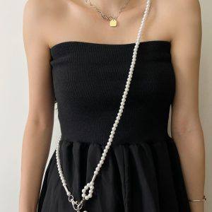 Vintage Mirror Pendant Long Diamond-Shaped Chain Waist Chain for Sweater & Crossbody Necklaces - Y2K Style Jewelry