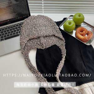 Vintage Mixed Color Dot Knitted Flying Hat for Women - Cozy Ear Protection for Autumn Winter Skiing, Y2K Korean Style Accessories