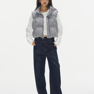 Vintage Personality Loose Straight Denim Pants for Women - Original Color, 2024 Fashion, Casual Style, Trendy Everyday Wear