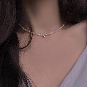 Vintage Rice Grain Layered Choker Necklace with Natural Pearls for Women - Boho Chic Jewelry Trend