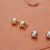 Vintage Round Ball Stud Earrings in Copper Alloy - Non-Metallic, Versatile Ear Accessories for Niche Style and Everyday Wear