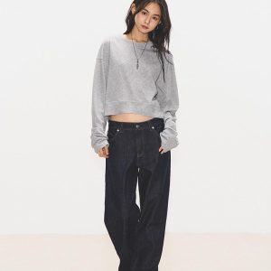 Vintage Slim Fit Straight Leg Jeans for Women - Low Waist Floor-Length Denim Pants, 2024 Trendy Fashion