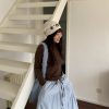 Vintage Soft Cotton Wool High Neck Long Sleeve Top - Pine Cone Cabin Loose Fit for Cozy Fall Style