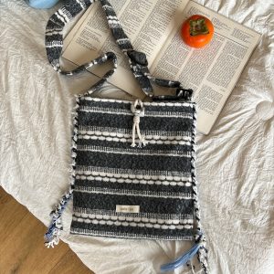 Vintage Striped Tassel Braid Shoulder Crossbody Bag - Iceland Cabin Niche Fashion Accessory