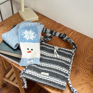 Vintage Striped Tassel Braid Shoulder Crossbody Bag - Iceland Cabin Niche Fashion Accessory