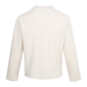 Vintage Style Knitted Long Sleeve Polo Neck T-Shirt Cardigan in Linen Blend for Autumn 2025 - Chic and Cozy Fashion Essential