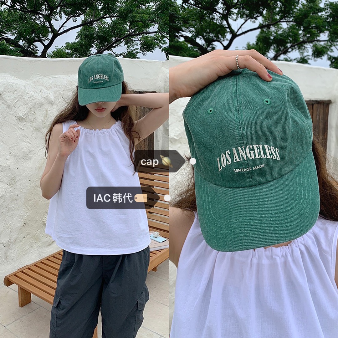 Vintage Washed "Los Angeles" Baseball Cap - Korean Style Y2K Fashion Accessory