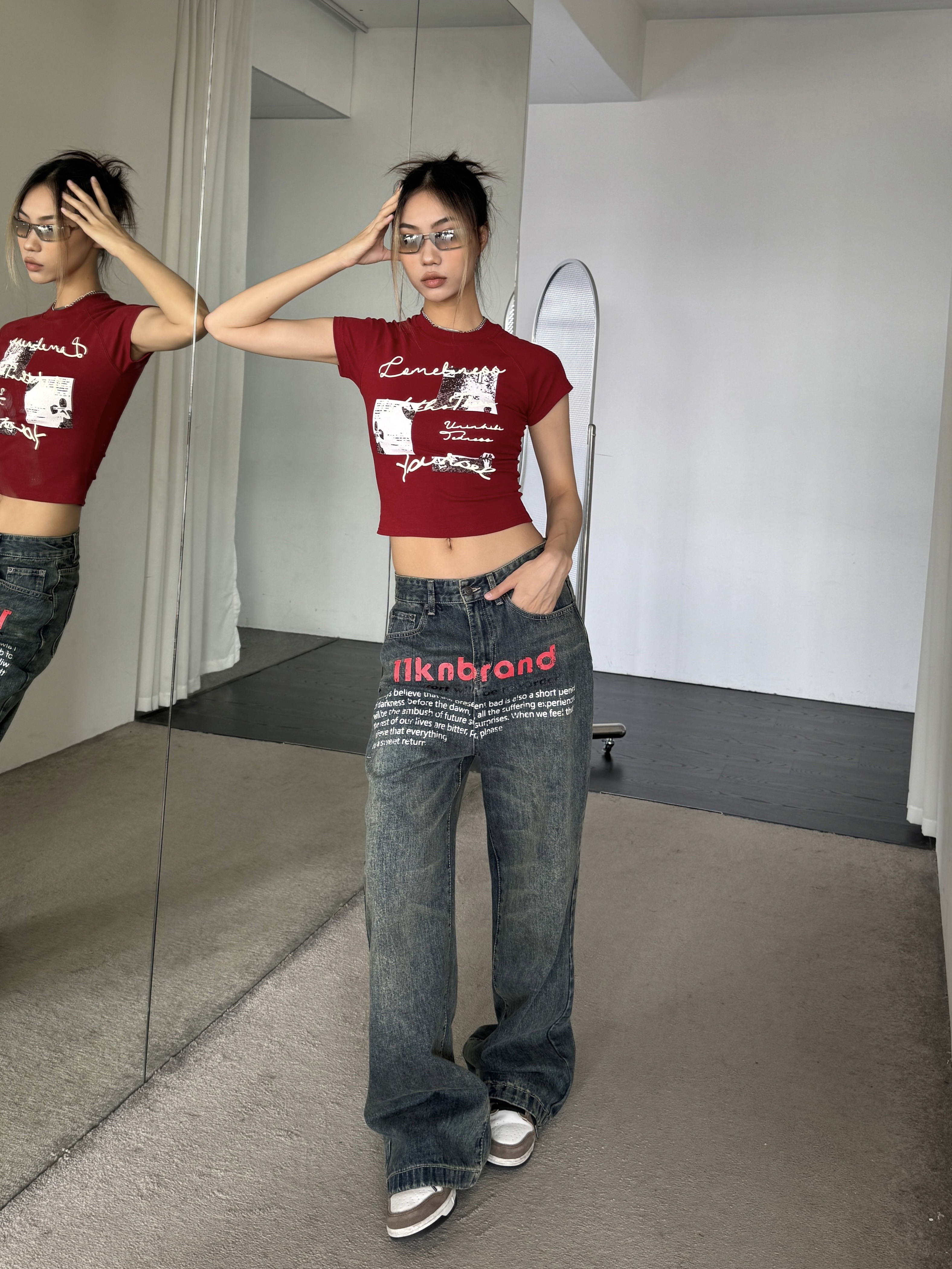 Vintage Washed Wide-Leg Jeans for Women - Spicy Hot Summer Casual Pants, Slimming Loose Fit, American Style, 90s Inspired
