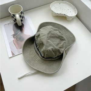 Vintage Western Cowboy Drawstring Fisherman's Hat for Women - Stylish Outdoor Hiking Sun Protection Hat, Perfect for Camping and Summer Adventures