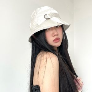 Vintage Women's British Retro Buckle Fisherman Hat - Versatile Casual Bucket Hat for All Seasons