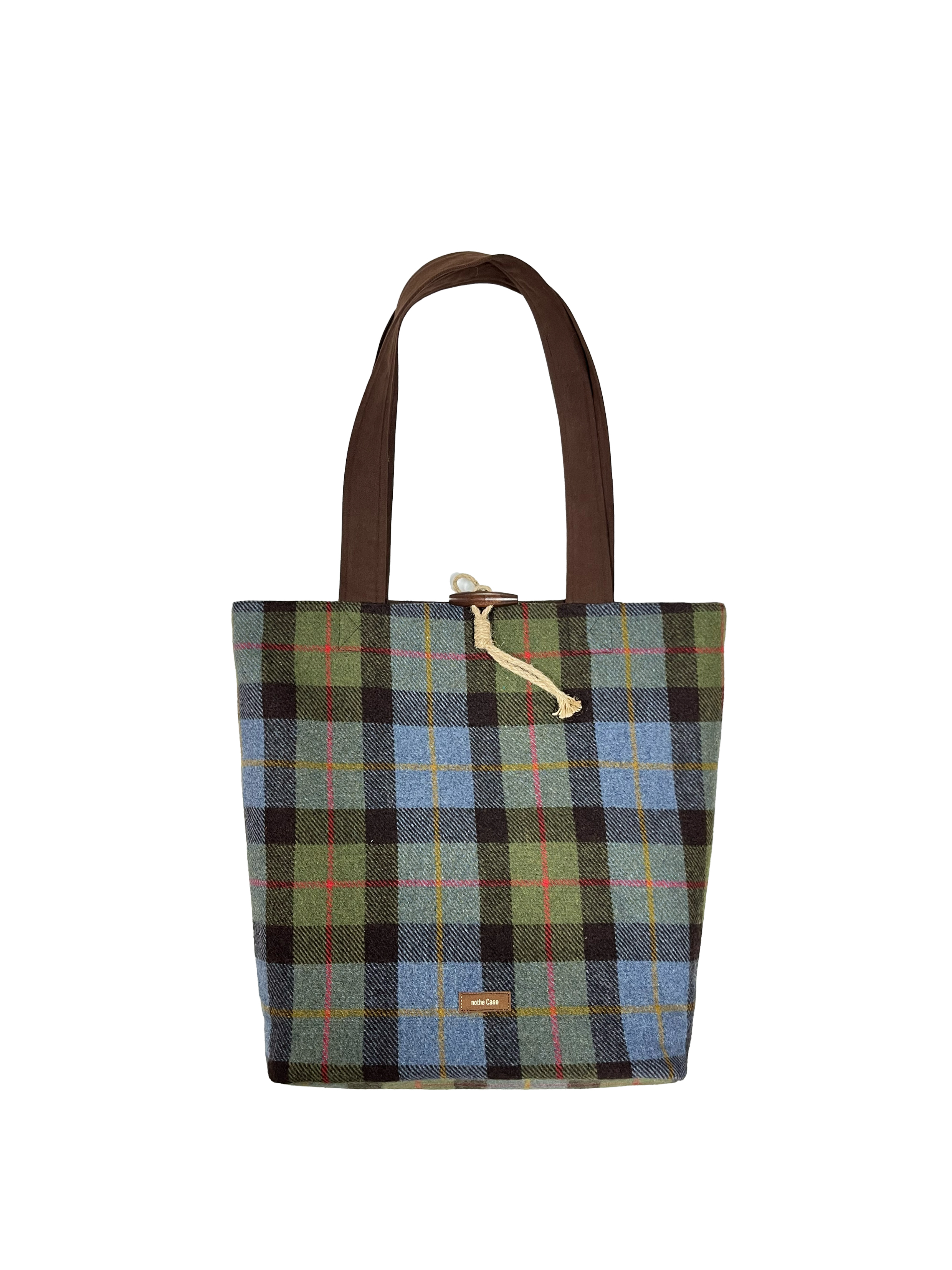 Vintage Wool Plaid Large Capacity Tote Bag - Niche Commuter Shoulder Bag for Effortless Style and Everyday Use