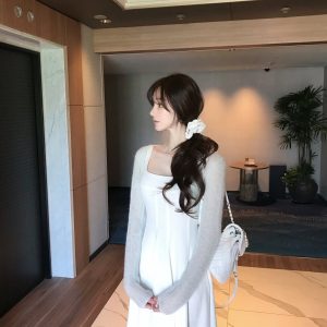 Waist-Cinching Camisole Fairy Dress Cardigan Set - Korean Niche Design, Y2K Style, Trendy Layered Look