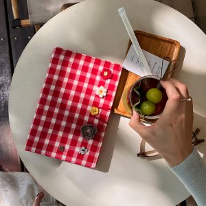Walnut Diary Fabric Notebook - Simple Daily Blank Journal for Writing, Planning, and Organizing