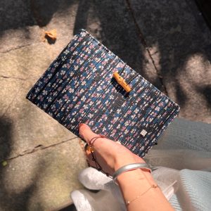 Walnut Diary Fabric Notebook - Simple Daily Blank Journal for Writing, Planning, and Organizing