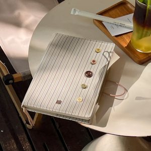 Walnut Diary Fabric Notebook - Simple Daily Blank Journal for Writing, Planning, and Organizing