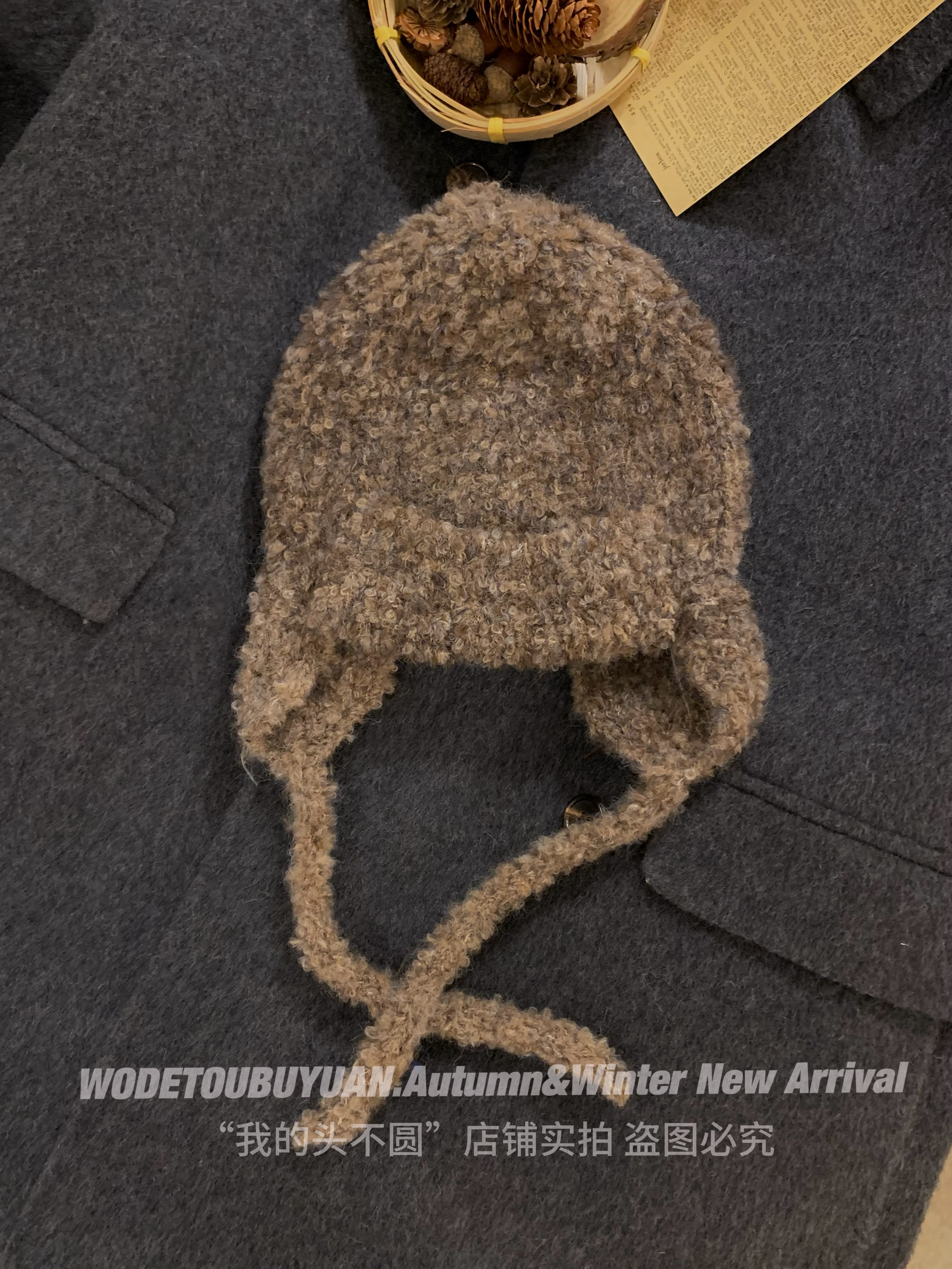 Warm and Cold-Resistant Women's Lei Feng Hat - Thickened Fleece-Lined Knitted Wool Ear Protection Hat for Winter Fashion