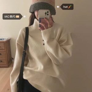 Warm Knitted Crochet Fisherman Bucket Hat with Nordic Snowflakes - Genuine Korean Style, Cozy Winter Accessory