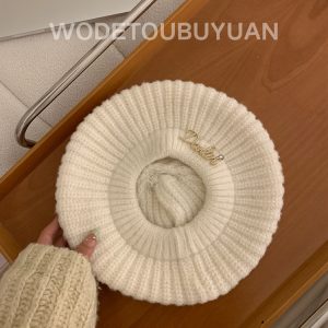 Warm Plush Knitted Beret Hat for Women - 