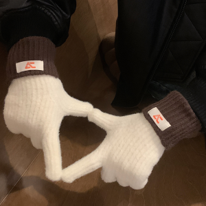 Warm Split-Finger Cycling Gloves for Students - Trendy Winter Fashion, Cold-Resistant Design, Perfect for Couples