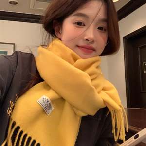 Warm Yellow Wool Scarf for Women - Thick Versatile Winter Accessory, All-Australia Design, Perfect for Couples and Students