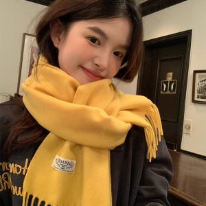 Warm Yellow Wool Scarf for Women - Thick Versatile Winter Accessory, All-Australia Design, Perfect for Couples and Students