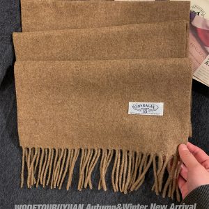 Warm Yellow Wool Scarf for Women - Thick Versatile Winter Accessory, All-Australia Design, Perfect for Couples and Students