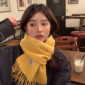 Warm Yellow Wool Scarf for Women - Thick Versatile Winter Accessory, All-Australia Design, Perfect for Couples and Students