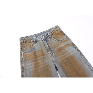 Wasteland Dirty Cowboy Shorts - Loose Trendy American Retro Street Style Summer Capris for Casual Wear